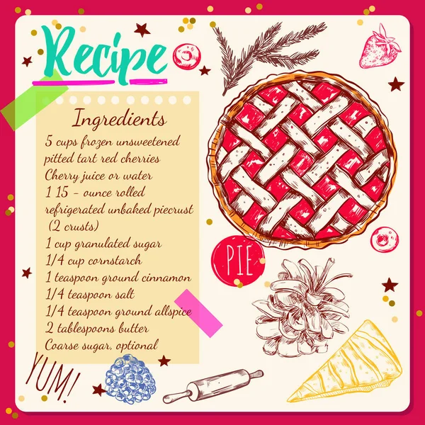 Recette de style carnet de croquis — Image vectorielle