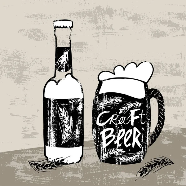 Bosquejo Craft Beer Concept — Archivo Imágenes Vectoriales