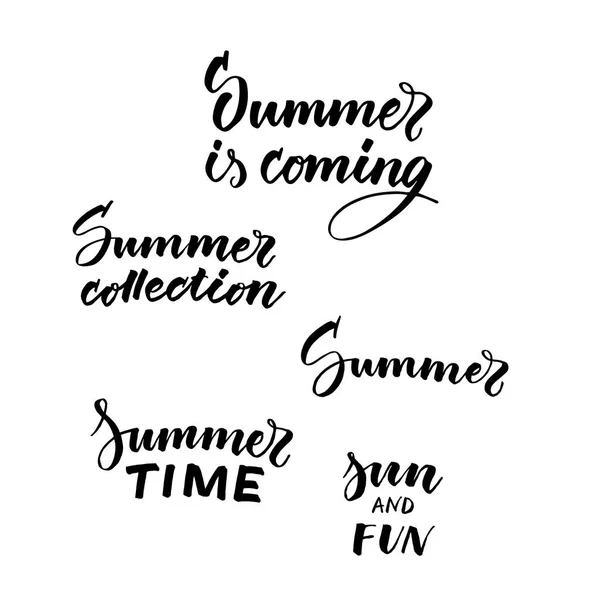 Typografische zomer zwart inscripties collectie — Stockvector