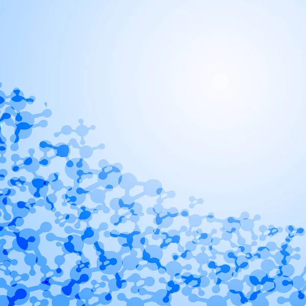 Molécule fond bleu — Image vectorielle