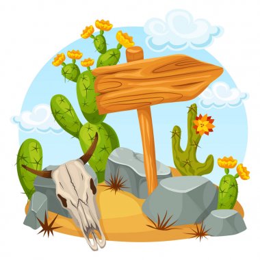 Renkli parlak vahşi batı şablonu