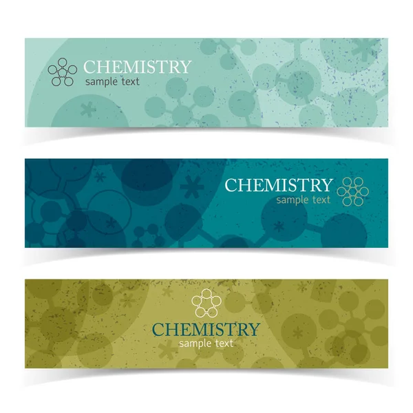 Banners horizontales de química colorida — Vector de stock