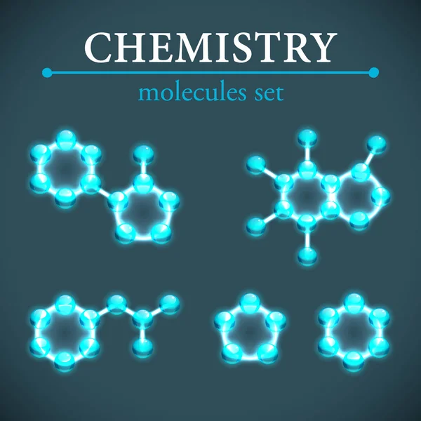 Molekülleri Icons Set — Stok Vektör
