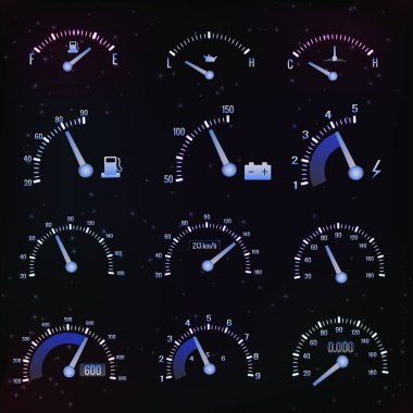 Karanlık hız arabirimi Icon Set