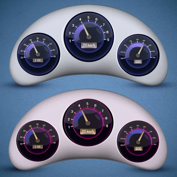 Snelheidsmeter Interface Icon Set — Stockvector