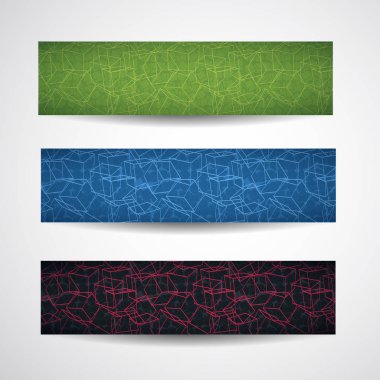 Soyut kübik stil afiş kümesi