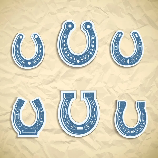 Kék Horseshoe Icon Set — Stock Vector