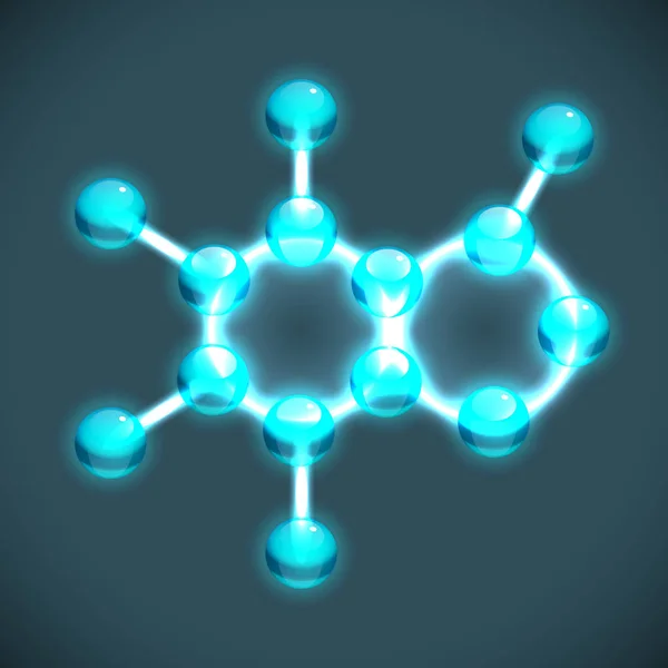 Blauwe molecuul geïsoleerd — Stockvector