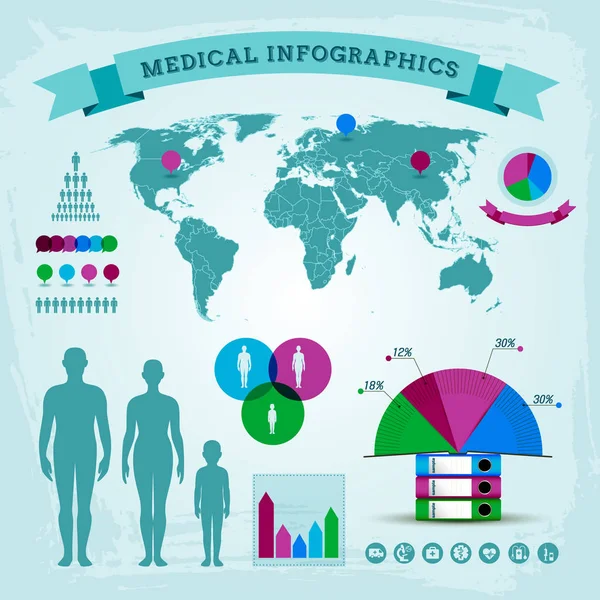 Infografías sanitarias — Archivo Imágenes Vectoriales