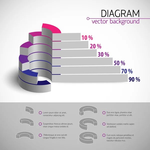 Multicolored Diagram Template — Stock Vector