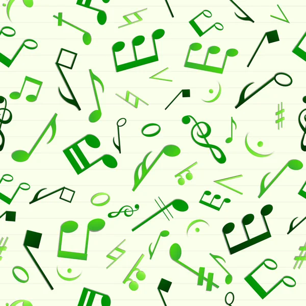 Зеленая музыка без паттернов — стоковый вектор