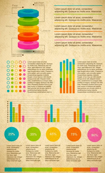 여러 가지 빛깔된 Infographic 세트 — 스톡 벡터