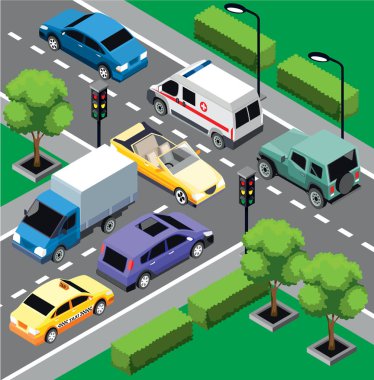 Şehir trafiği izometrik kavramı