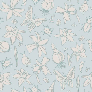 Hafif çiçekler pürüzsüz desen