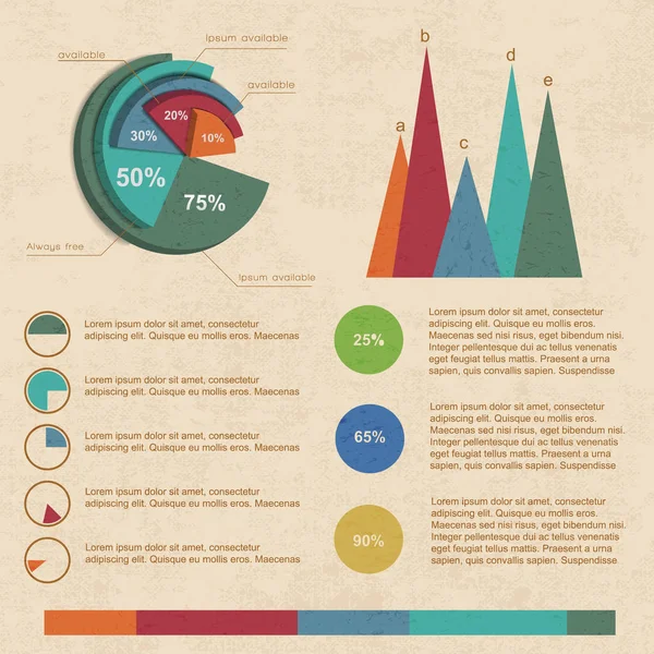 Beige Infografik Set — Stockvektor