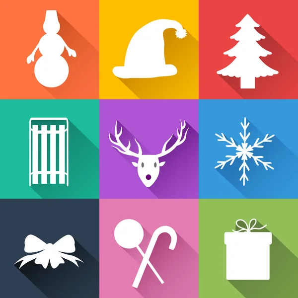 Winter Holiday Icons Set — Stock Vector