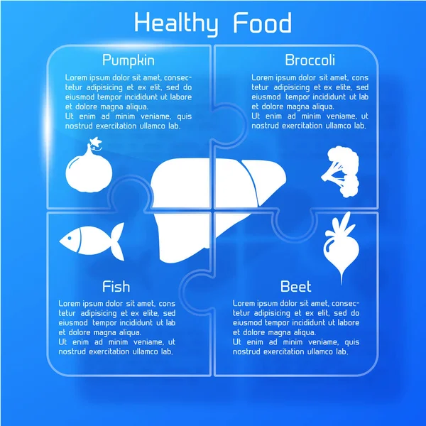 Infografía de alimentos saludables Antecedentes — Vector de stock