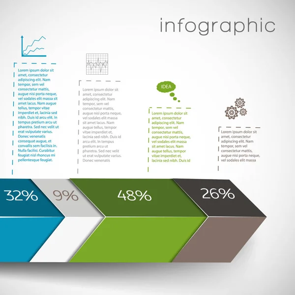 Data in Percents Infographics — Stock Vector