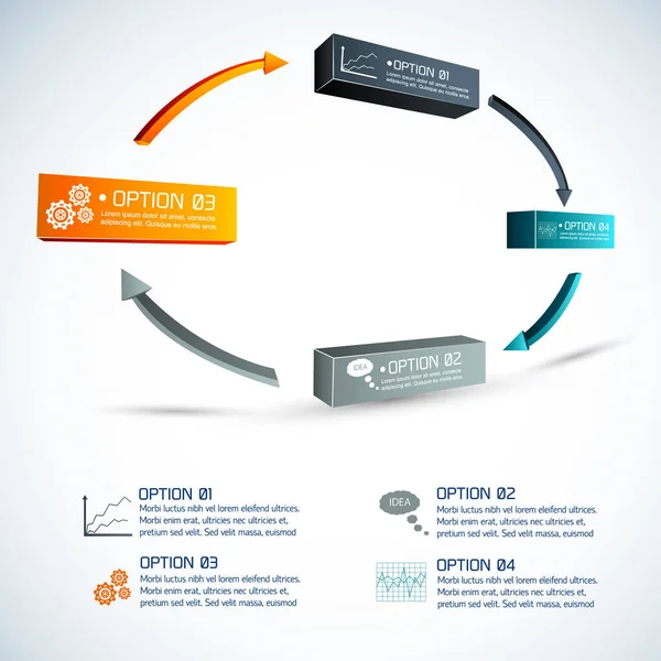 Círculo de opciones Infografías — Vector de stock