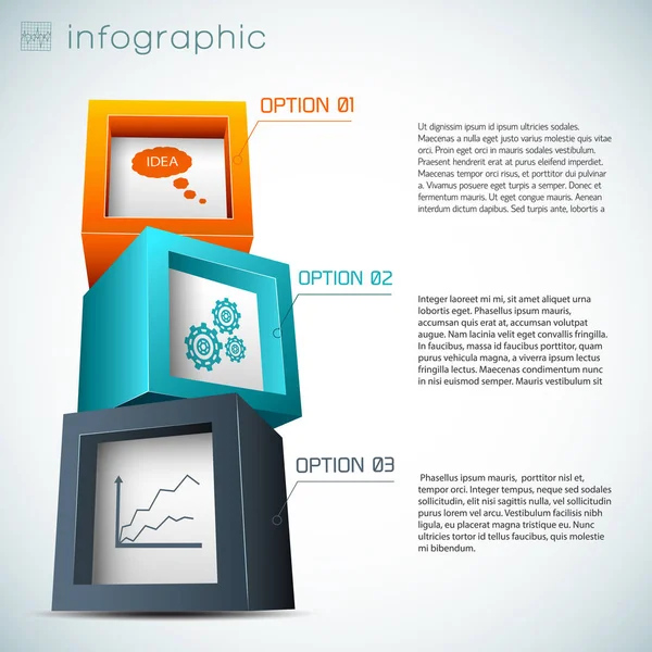 Zusammensetzung aus Würfeln Infografik — Stockvektor