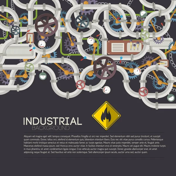 Industriella Pipe System bakgrund — Stock vektor