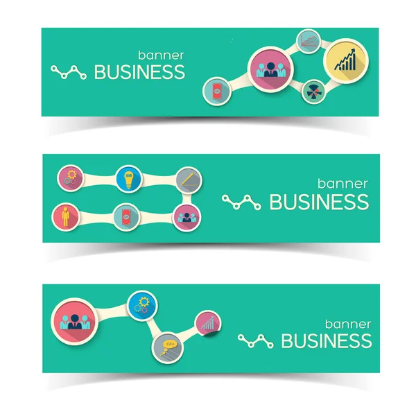 Abstract Business Horizontal Banners Set — Stock Vector