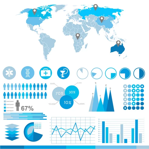 Mall för Blue Business-Diagram — Stock vektor