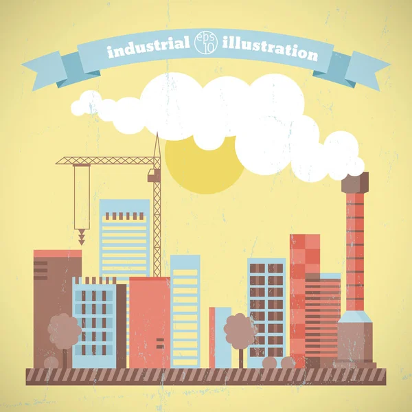 Industriële milieu Cityscape — Stockvector
