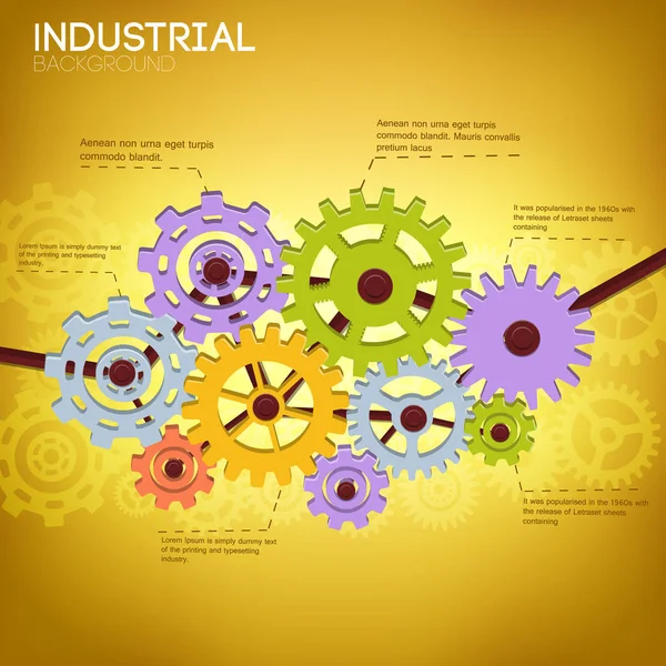 Industriella mekanismen mall — Stock vektor