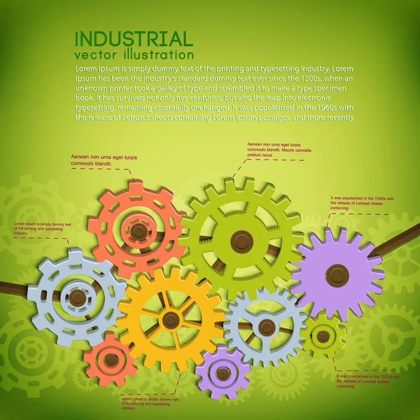 Industriell teknisk affisch — Stock vektor