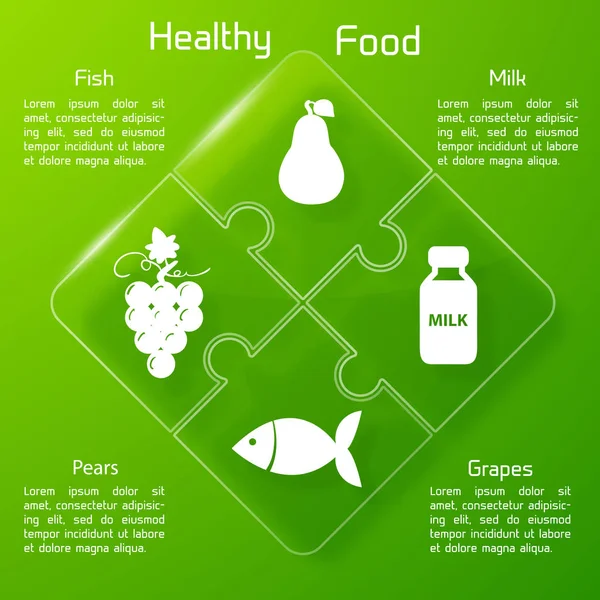 Zdravé potraviny infografika — Stockový vektor