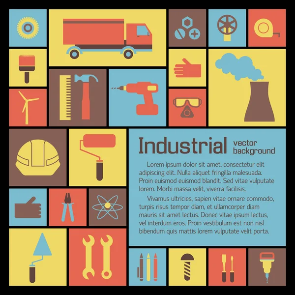 Zestaw ikon przemysłowe — Wektor stockowy