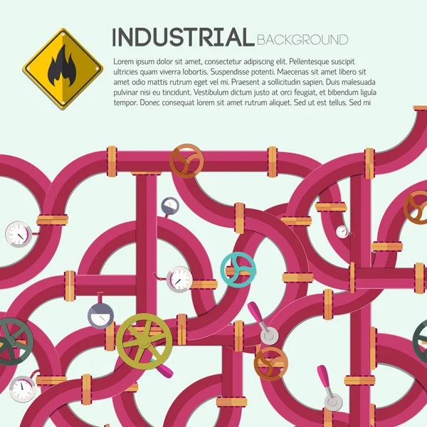 산업 물 파이프라인 템플릿 — 스톡 벡터