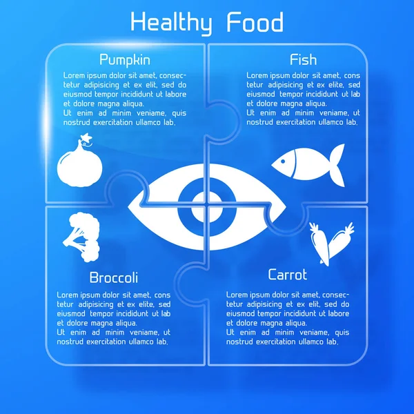 Infografías de alimentos saludables Puzzle Design — Vector de stock