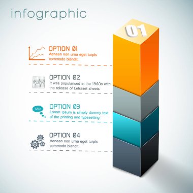 3D renkli sütun Infographics