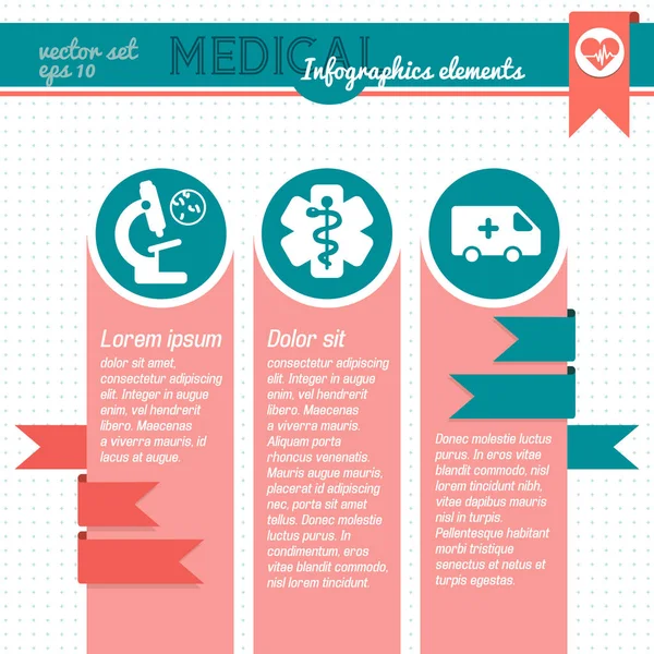 텍스트 필드와 의료 Infographic 서식 파일 — 스톡 벡터