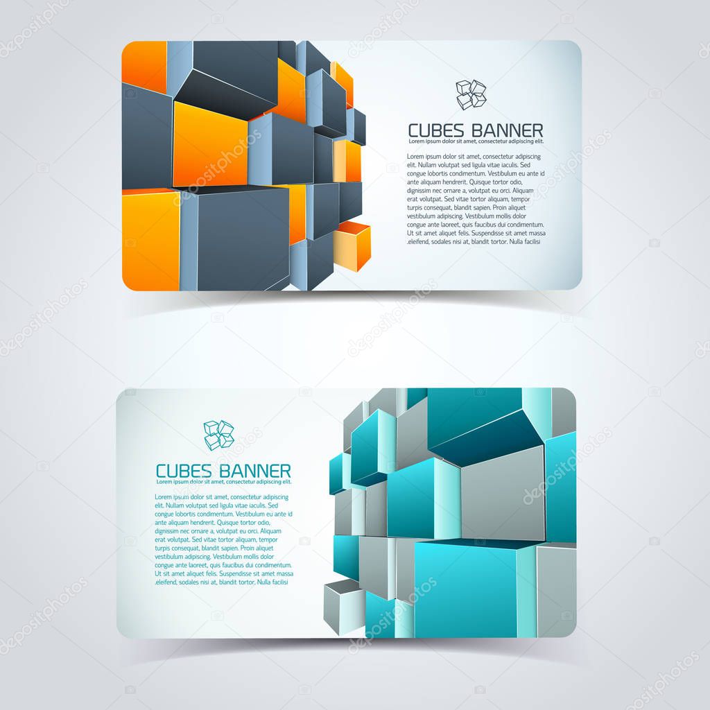 Cubes Horizontal Banners
