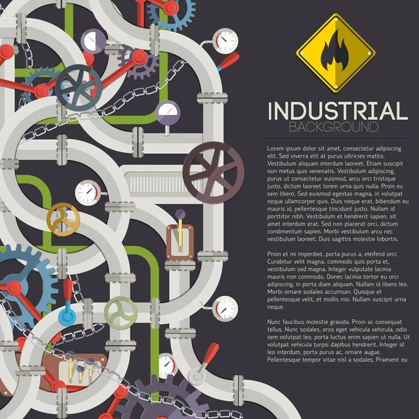 Concepto de mecanismo industrial — Archivo Imágenes Vectoriales