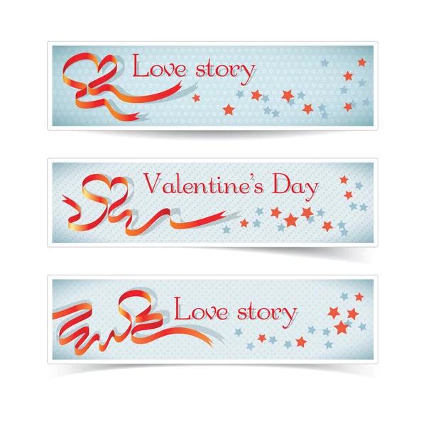 Día de San Valentín pancartas conjunto — Vector de stock