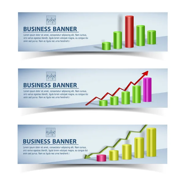 Business Infographic Horizontal Banners — Stock Vector