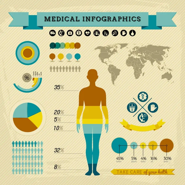 Hälso-och infographics — Stock vektor