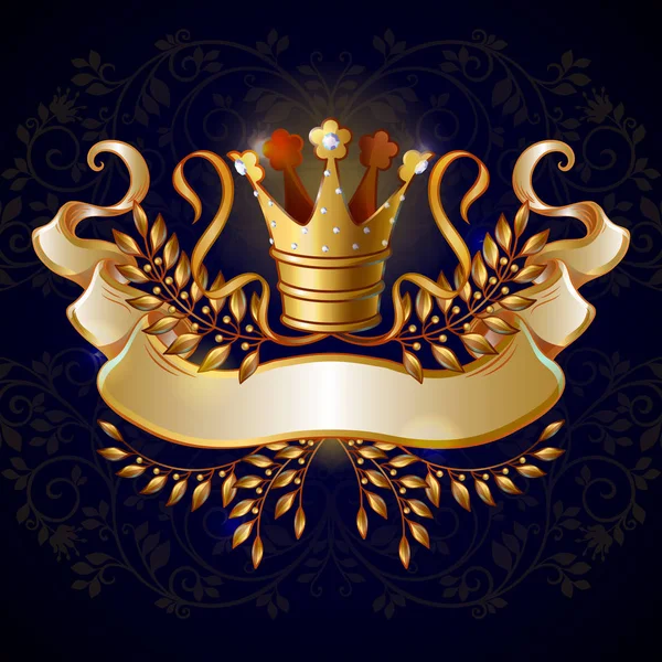 Cartone animato Royal Gold Crown Template — Vettoriale Stock