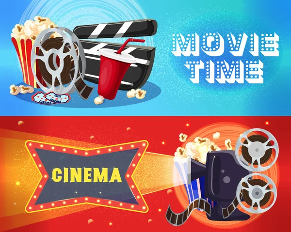 Banners horizontais de cinema brilhante — Vetor de Stock