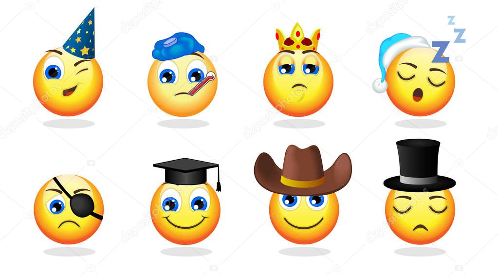 Cartoon Funny Emoticons Set