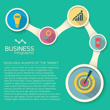 İş düz Infographics