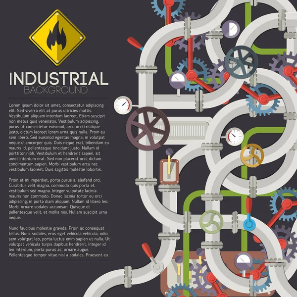 Contesto tubazioni industriali — Vettoriale Stock