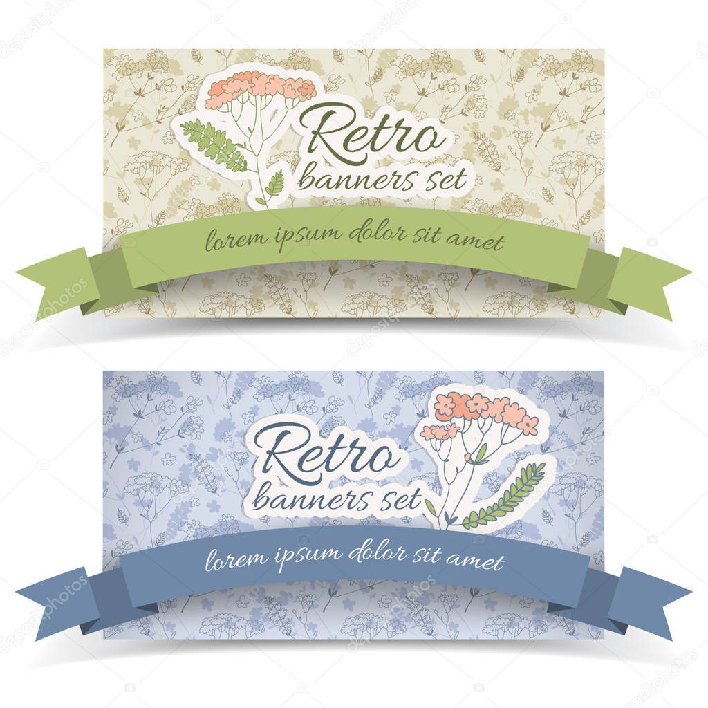 Retro Decorative Horizontal Banners