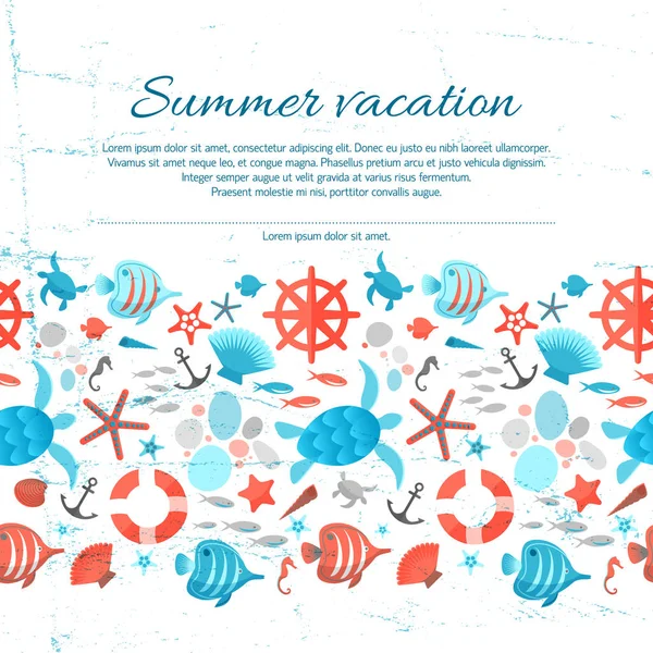 Summer Vacation Grunge Paper Background — Stock Vector