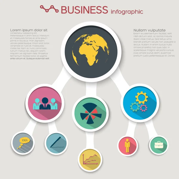 Abstract Flat Business Infografica Concetto — Vettoriale Stock