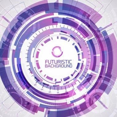 Yuvarlak mor fütüristik arka plan